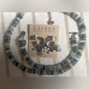 Ralph Lauren Necklace, Bracelet, Earrings 14 Kt posts